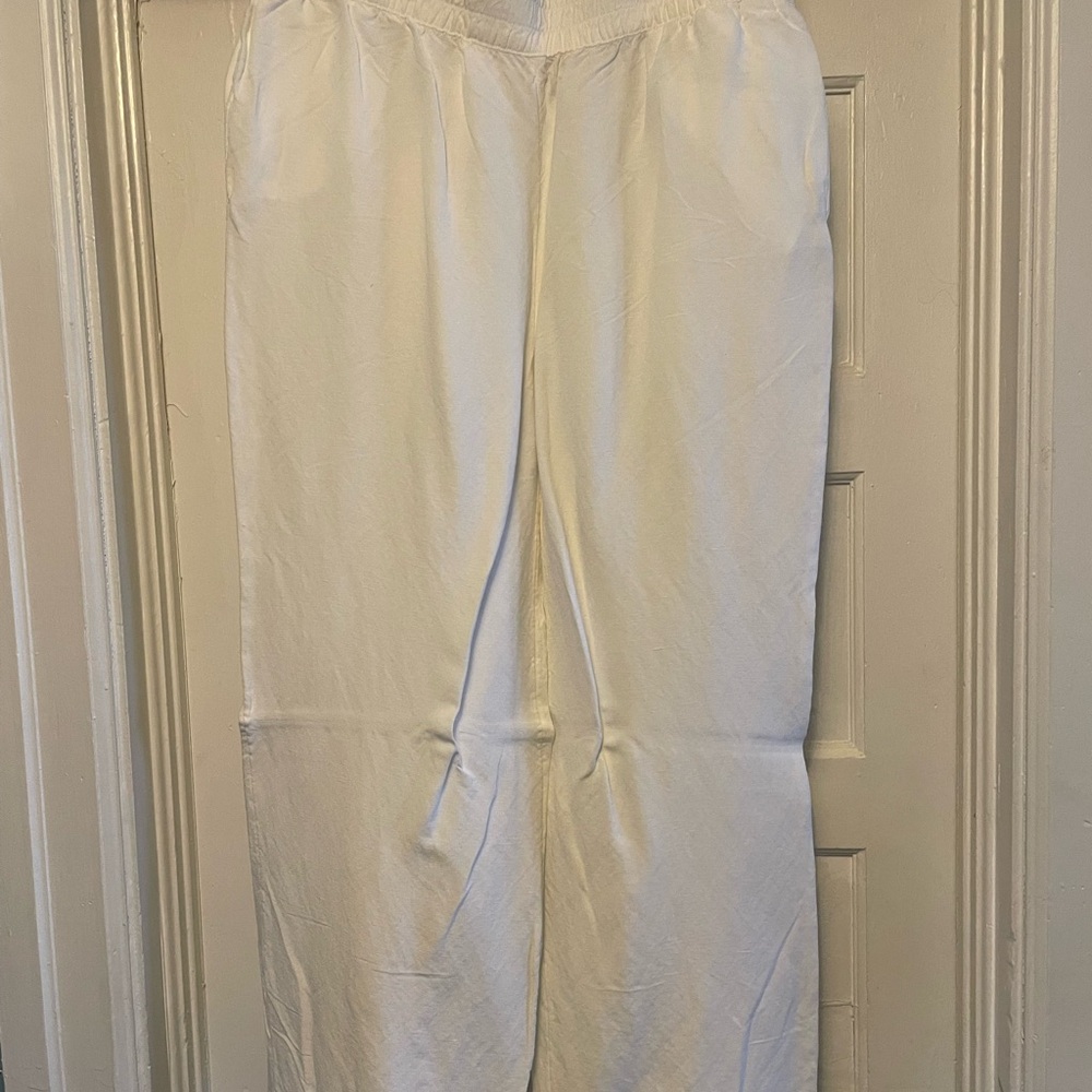White Wide-Leg Pants